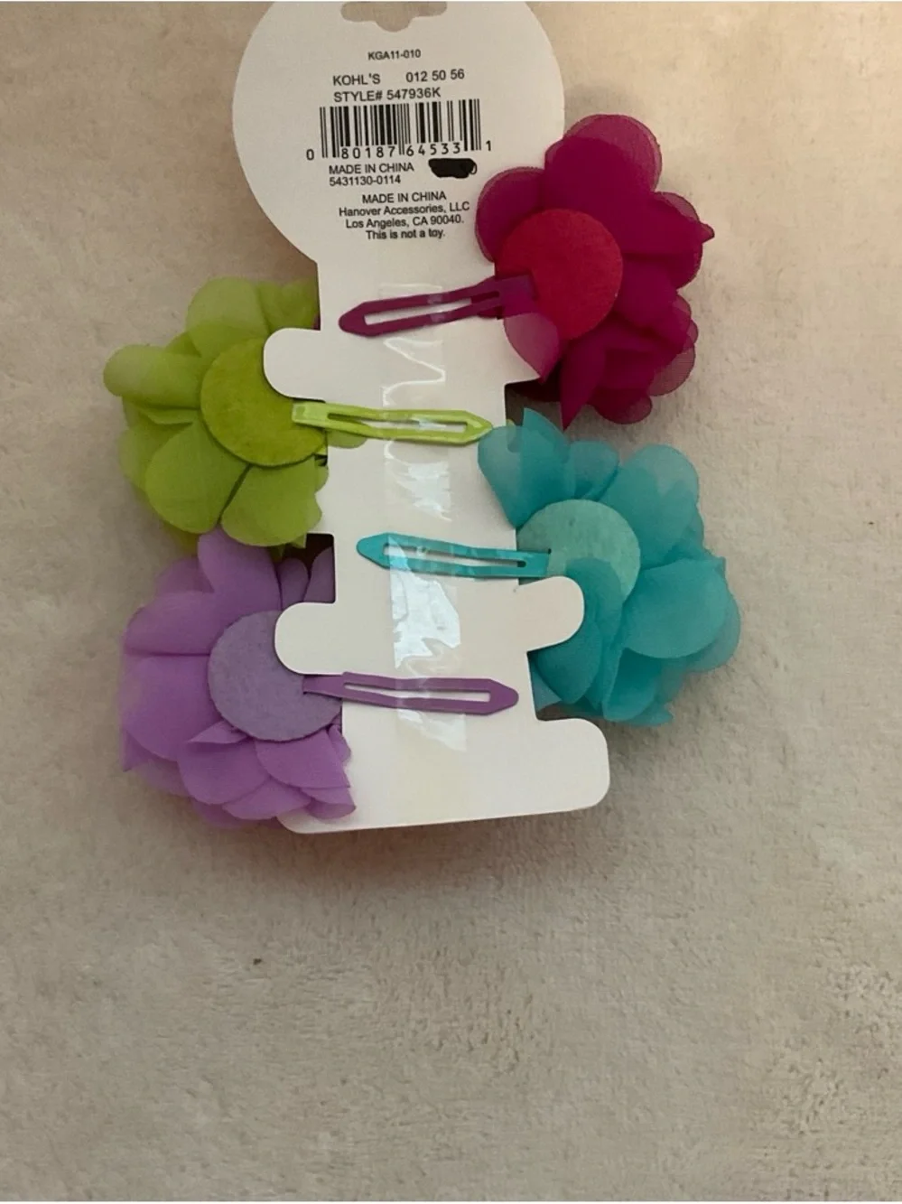 Floral Hair Clip Set - Pink, Lime, Teal, Lavender